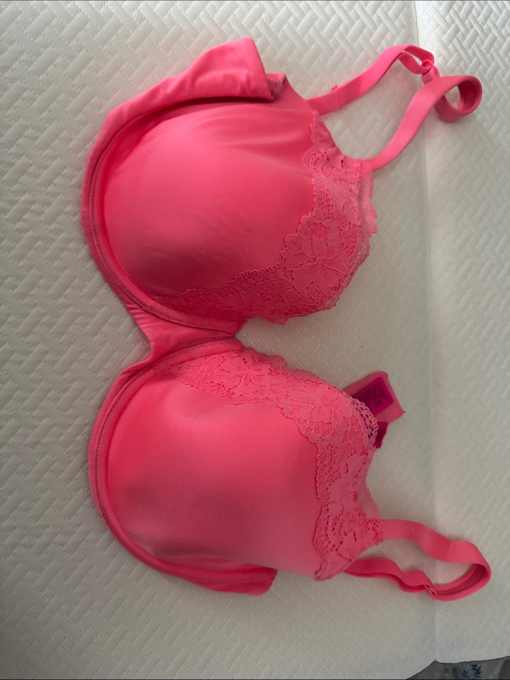 La SENZA Hot Pink Lace Trim Molded Bra